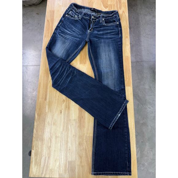 Love Nation 8T Jeans Stretch Boot Cut Embellished Denim Embroidered Pockets - Picture 1 of 7